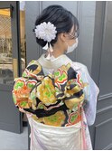 ヘアセット　編み込み　成人式