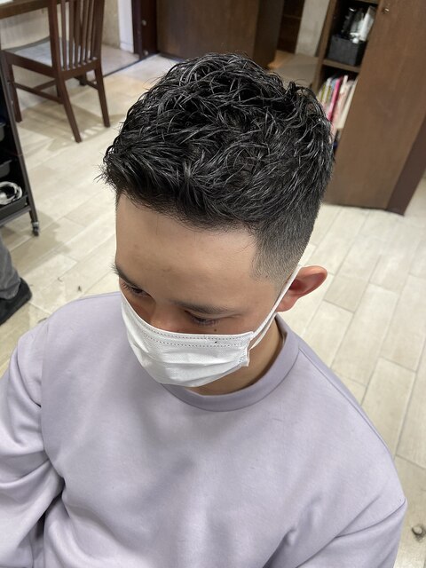 【HOMME HAIR 稲田】 サイドパート コテパーマ スタイル