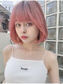顔まわりがかわいい長めハイトーンbob