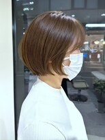 ミズチャーム(Ms.CHARM) 重めショートボブ/ミルクティーブラウン