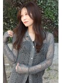 顔まわりレイヤー くびれ巻き ウォームブラウン