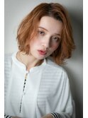 外国人風ハイトーンカラーかきあげボブウルフw上尾10代20代30代