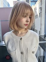 大人かわいい/20代30代/小顔ひし形/ボブ/切りっぱなしボブ