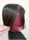 インナーカラーベリーピンクボブ