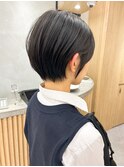 大人可愛い20代30代40代黒髪前下がりショートボブ丸みショート◎