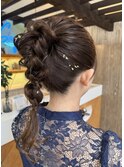 お呼ばれヘア/ゆるふわポニーテール/ヘアアレンジ/福井