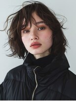 ノラ シブヤ(NORA)&nbsp;パーマウルフボブパーマミディアムパーマ顔まわりカット