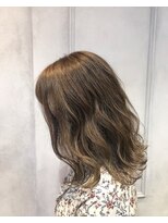 シエル 千葉店(CIEL)&nbsp;波ウェーブミディ×ナチュラルハイライトグレージュ【CIEL千葉】