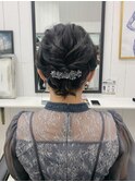 ボブでもアップ風ヘアセット