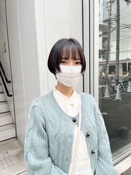 カフ(CAF) CAF FUKO/黒髪/前上がりショートボブ/顔周りカット/大阪/心斎橋