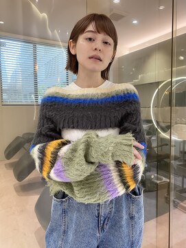 マイル 渋谷(mile) クリーミーベージュ×ぷつっとボブ