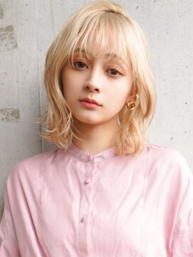 ラフィスヘアー クロム 大宮店(La fith hair chrome) 【La fith】ハイトーンブロンド×くびれミディ