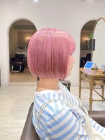 レイラバイアフロート 吉祥寺(Lila by afloat)&nbsp;薄めピンクカラー/ブリーチカラーボブ/あごラインボブ/短めボブ