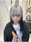 ルーツカラーデザインカラー水色ブルーハイトーンケアブリーチ