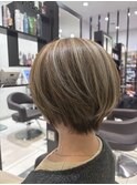 20代30代40代小顔ボブ丸みショートハンサムショート