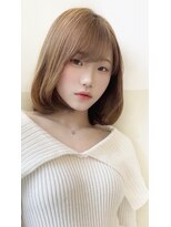 【銀座有楽町】韓国風ぱつっとボブくすみベージュ