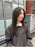 顔周りレイヤーレイヤーカット透明感カラーブリーチなしカラー