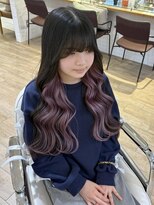 ネオリーブ チロル 横浜西口店(Neolive CiroL.)&nbsp;インナーカラー　ケアブリーチ2回　ピンクラベンダー