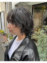 オムズ(OM's)&nbsp;くびれウルフパーマレイヤーボブセンターパートショート