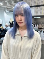 ベレーザ 渋谷(BELEZA)&nbsp;12974艶髪ネイビーブルーブルーシルバーストレートブルーカラー