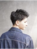 ピンパーマ/ツーブロック刈り上げメンズショート