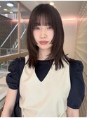 くびれヘア/顔周り/韓国/レイヤーカット/黒髪/ミディアム/渋谷