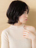 カバーヘア ブリス 川口(COVER HAIR bliss)&nbsp;シースルーバング黒髪くびれヘア外ハネウルフボブX川口30代40代