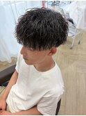 無造作×波巻きパーマ