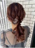 ローポニー　ヘアセット　お呼ばれヘア　参列