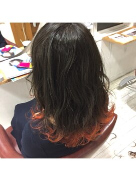 ビードロ 吉祥寺店(vi dro) 【お客様スタイル】オレンジ×グラデーション