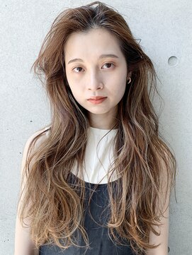 アイティー バイ アルバム 浦和店(IT by ALBUM) ゆるめドライウェーブ_オリーブカラーハイライトカラー_27599