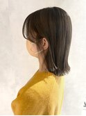 小顔効果UPウザバング×切りっぱなしワンレングスボブ