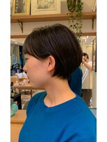 ロンド パルティール 大宮(Lond partir)&nbsp;斜めバング黒髪グレーベージュアッシュブラックショート