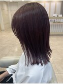 ピンクカラー　ピンクブラウン　ピンクベージュ　セミディ