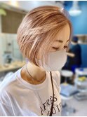 20代30代ダブルカラーブリーチ立体感グラデーション透明感カラー