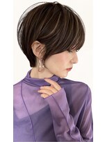 ゴカン バイ ジル ブラン 名古屋(Gokan by JIL BLAN)&nbsp;ハイライトバレイヤージュダブルカラーショートカット30代40代