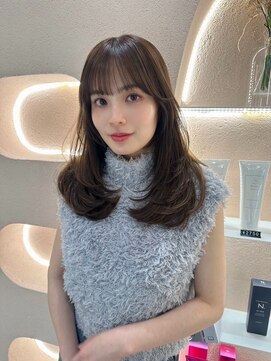 ジーナ 南砂町(Zina) 髪質改善＊ワンレンマロンブラウンロング＊美髪【Zina南砂町】