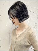 【TALO】切りっぱなしアゴ上ミニボブ×暗髪カラー