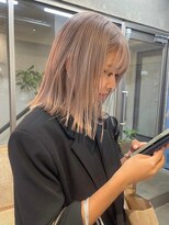 サンク 原宿 表参道(cinq)&nbsp;ミルクティーベージュ顎ラインボブケアブリーチ