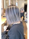 バレイヤージュグレージュハイライトダブルカラーケアブリーチ