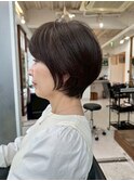 ◇大人可愛い20代30代40代50代前下がりショートボブ丸みショート