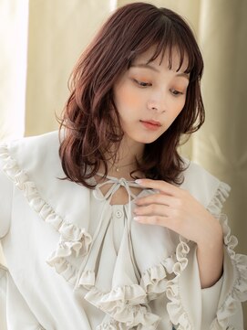 カバーヘア 上尾西口店(COVER HAIR) チェリーレッド大人可愛い波巻き毛先パーマA0上尾20代30代