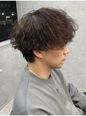 メンズマッシュパーマ波巻スパイラルパーマ刈り上げ