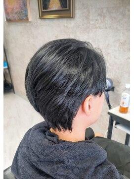 スタート アッシュブラックメンズカット