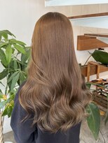 ピークスヘア(peaks hair)&nbsp;ブリーチなしWカラー ブラウンベージュ 透明感カラー 堀江