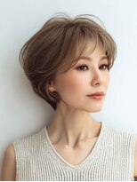 Heart's美人設計と白髪ぼかし専門店 青山表参道店 脱白髪染め/ショートヘア【ハーツ】&nbsp;白髪ぼかし脱白髪染め似合わせショートボブ40代50代60代
