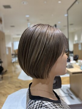 ユニックス イオンモール川口前川店(UNIX) 【ブリーチあり/学生OK】透け感ベージュの美フォルムボブ