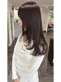 ラベンダーブラウン × ロングレイヤー