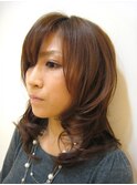 ゆるいカールで柔ツヤ、ナチュラルミディアム◎20代30代40代50代