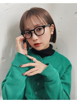 ユノ(juno) ぷつっとミニボブとメガネ＊ショートボブ　20代30代40代　塩釜